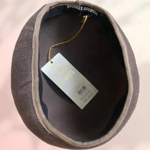 BROOKES BOSWELL RUBIN HAT Wool Beret Structured Hat Mocha Mousse Brown - Picture 6 of 10